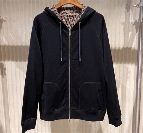 Hooded Sweatshirt Navy Blue Cotton Knit and Cashmere 